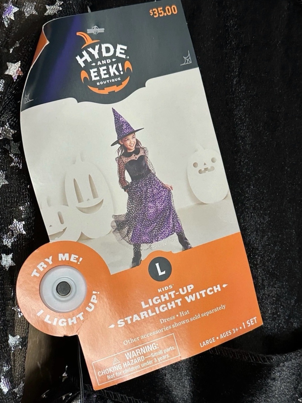 NEW Kids' Light-Up Starlight Witch Costume - Purple Size Large 10/12